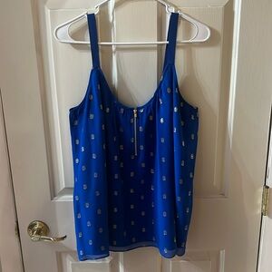 Lilly Pulitzer Blue with Gold Accent Tank Top